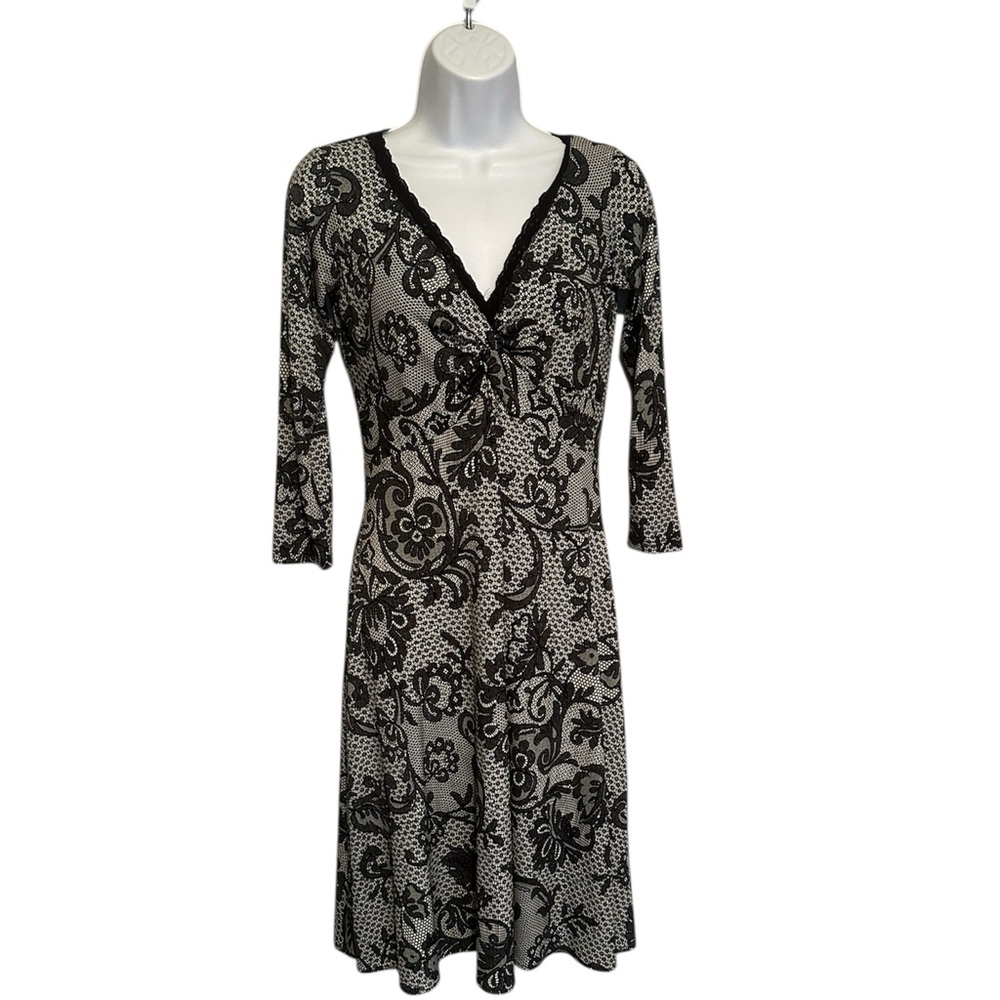 London Times Lace Print Dress Women’s Size 4